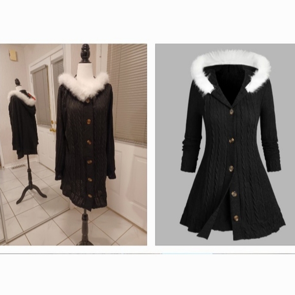 Rosegal Sweaters - 2/$100 Hooded Cable Knit Cardigan - size 1X (US16)